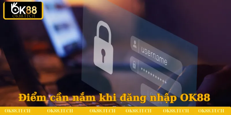 Điểm cần nắm khi tiến hành đăng nhập OK88
